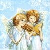 Paper Napkin - Two angels singing & playing