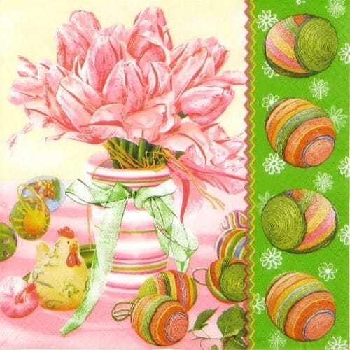 Paper Napkin - Easter Flower Egg