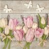 Daisy white and pink tulips on wood SDWI004401Q