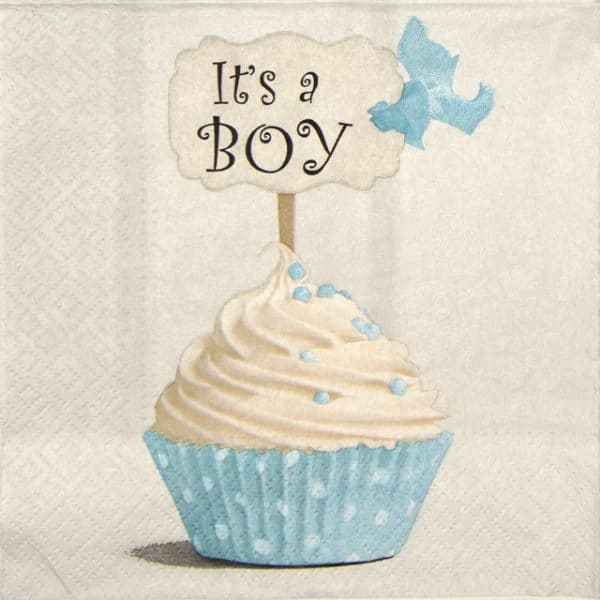 Paper Napkin - Blue cupcake