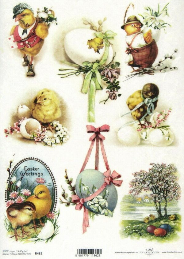 Rice Paper - Happy Easter with eggs