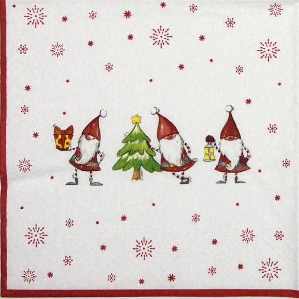 Lunch Napkins (20) - Christmas Gnomes