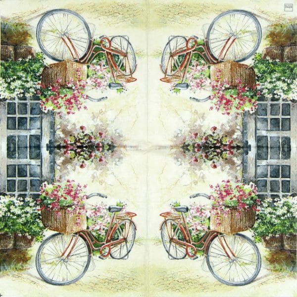Lunch Napkins (20) - Flower Bike - Image 2