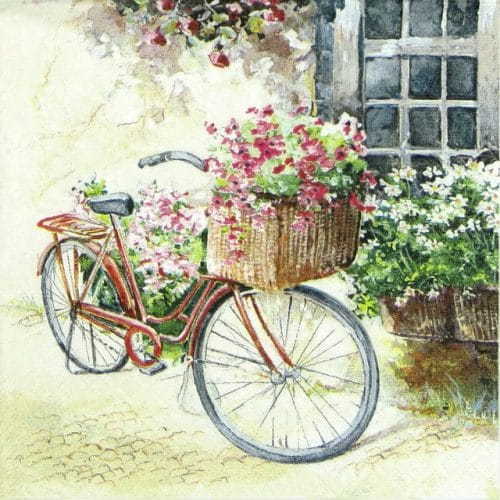 Paper Napkin - Flower Bike