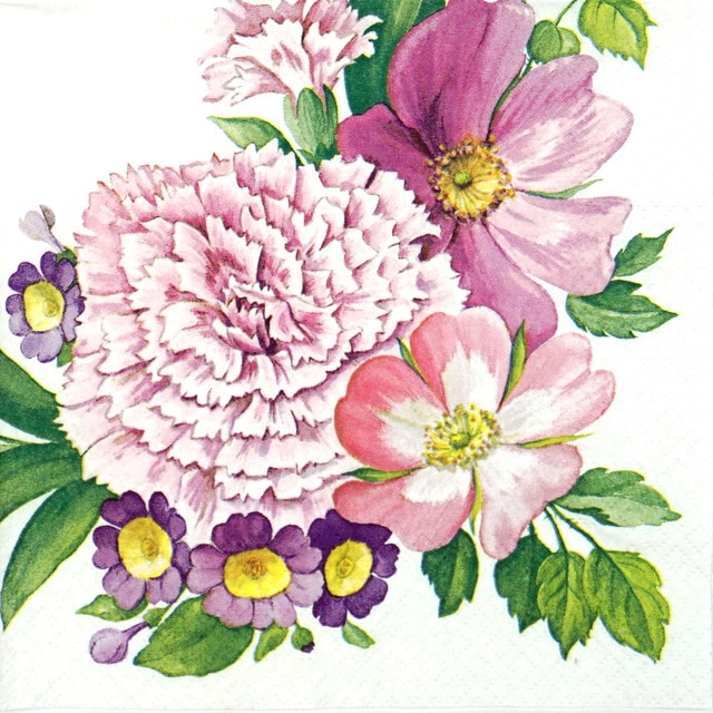 Paper Napkin - Carnation Flower