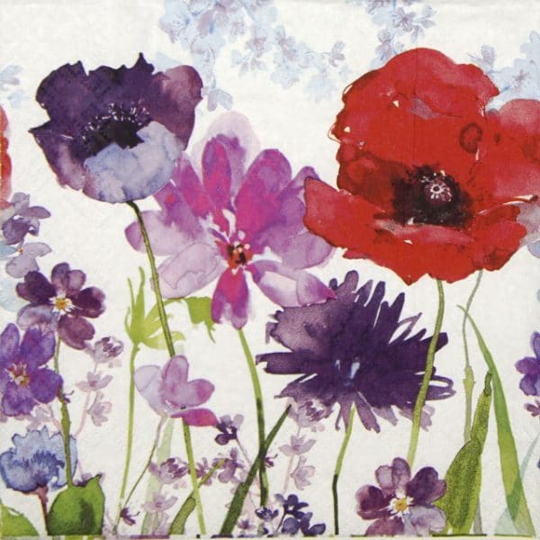 Cocktail Napkin -Meadow of flowers