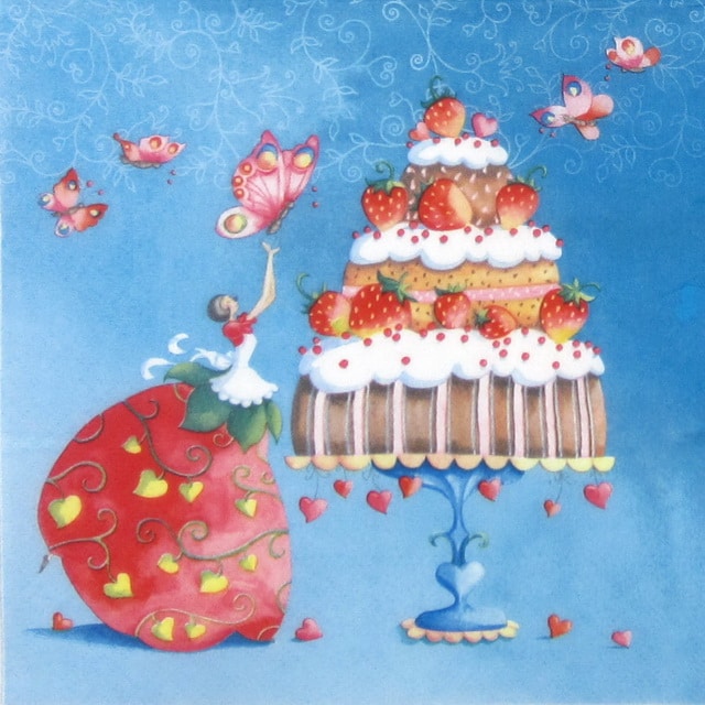 Paper Napkin - Strawberry Cake