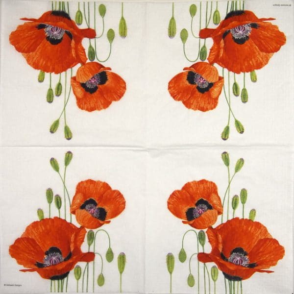 Paper Napkin - Verbeek Design: Poppies