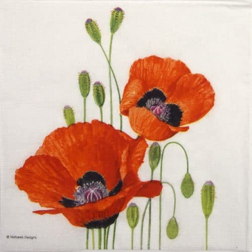 Paper Napkin - Verbeek Design: Poppies