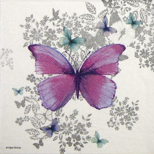 Lunch Napkins (20) - Nigel Quiney: Butterfly Pattern