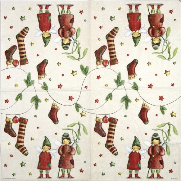 Paper Napkin - Christmas Fairies - Image 2