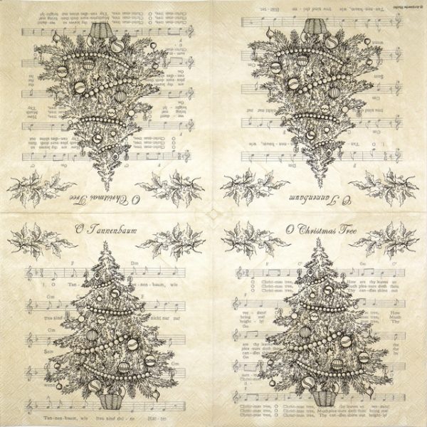 Paper Napkin - O Christmas Tree Black