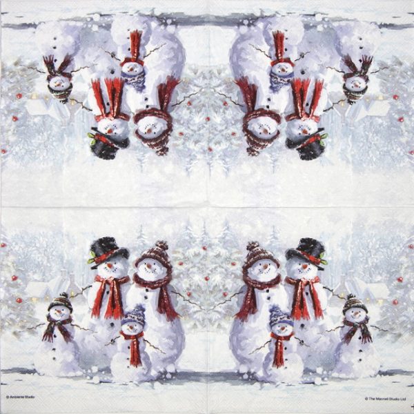 Cocktail Napkins (20) - Snowman with Hat