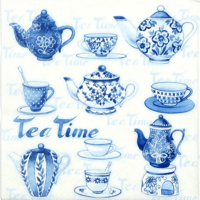 Paper Napkin - Tea moments blue