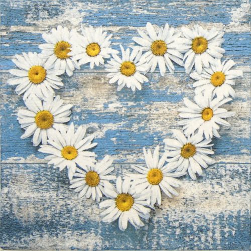 Paper Napkin - Daisy Heart on Old