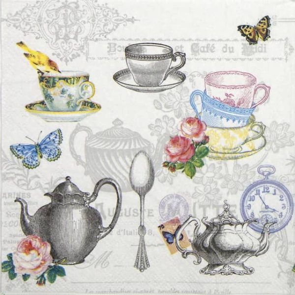 Cocktail Napkin - Tea mix white