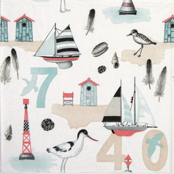Paper Napkin -  Beach numbers