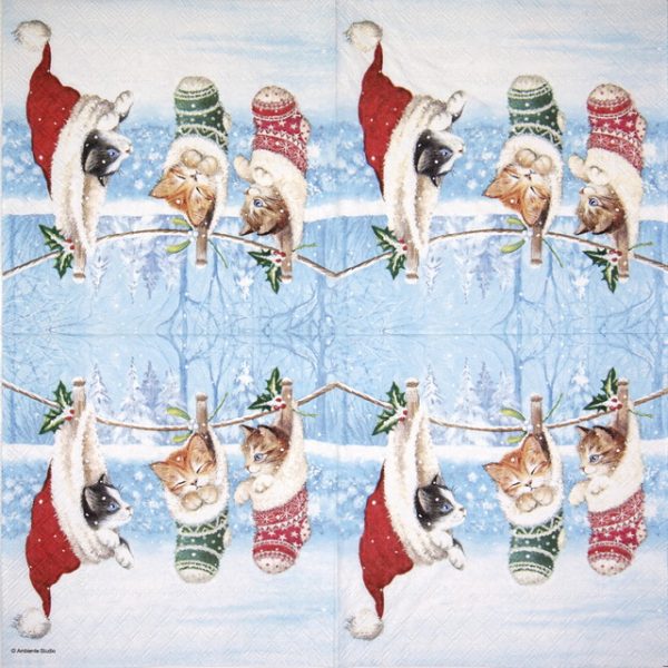 Paper Napkin - Kitten In Winterland - Image 2