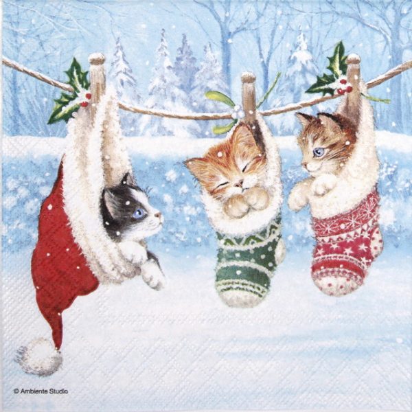 Lunch Napkins (20) - Kitten In Winterland