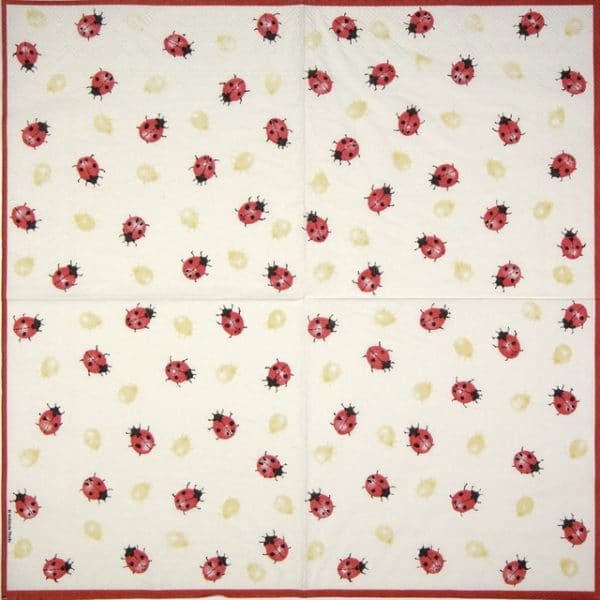Paper Napkin - Ladybirds creme - Image 2