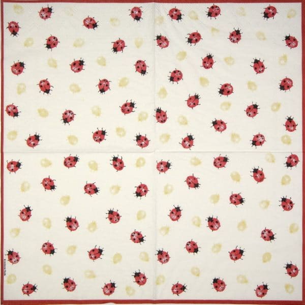 Lunch Napkins (20) - Ladybirds creme