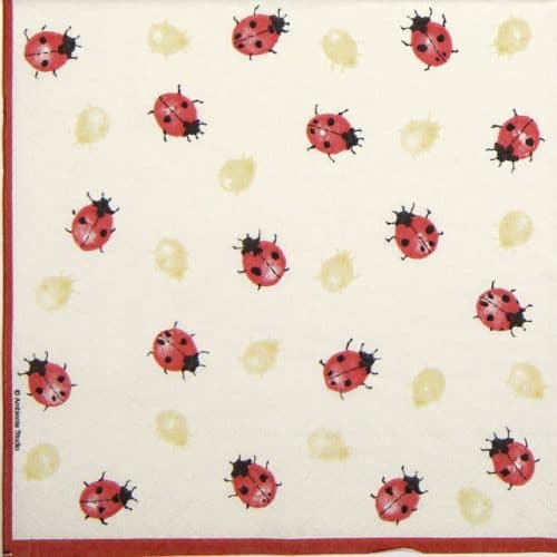 Lunch Napkins (20) - Ladybirds creme