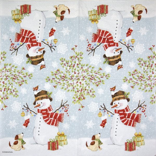 Lunch Napkins (20) - Snowman Meet Friends