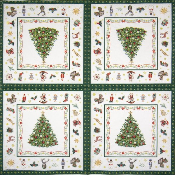 Cocktail Napkins (20) - Christmas Evergreen White