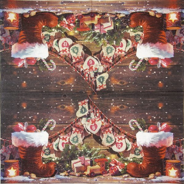 Paper Napkin - Gifts in Boot - Image 2
