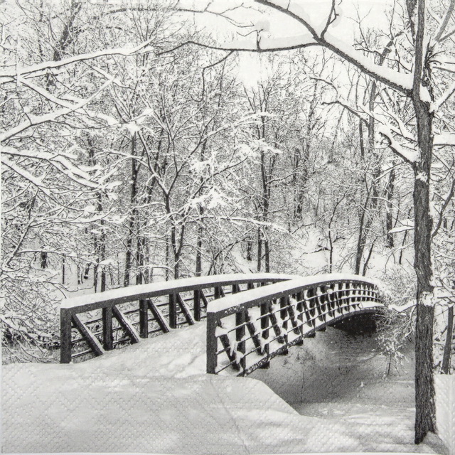 Paper Napkin Snowy Bridge Ambiente 33314785