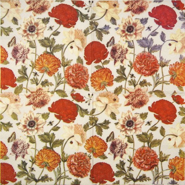 Lunch Napkins (20) - Flora Botanica cream - Image 2