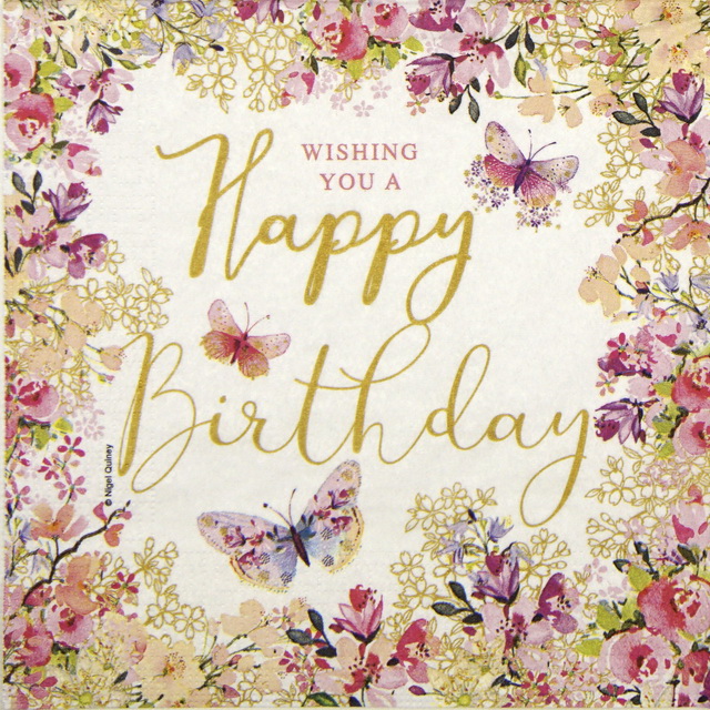 Paper Napkin - Nigel Quiney - Happy Birthday Wishes - Napkin Shop