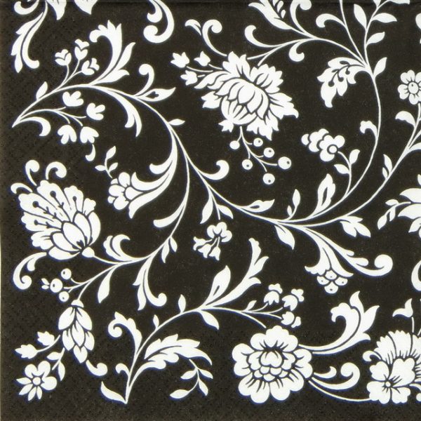 Lunch Napkins (20) - Arabesque Black White