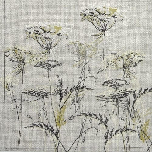 Paper Napkin - Achillea Sketch on a Linen Background