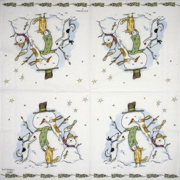 Paper Napkin - Anita Jeram: Snowman  with Friends