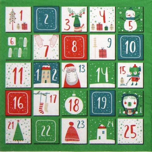 Lunch Napkins (20) -  Advent Calendar Green