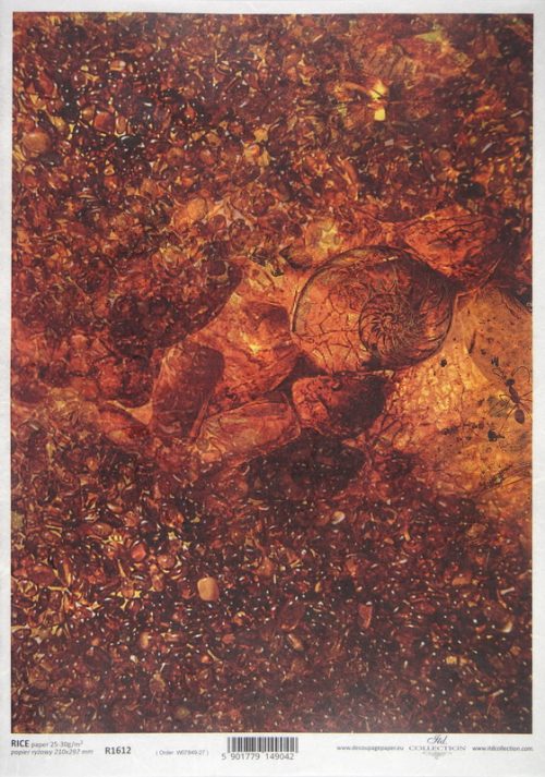 Rice Paper - Rusty Pressed Ammonite