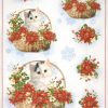 Rice Paper - Christmas Cat in Basket