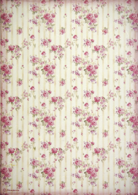 Rice Paper - Roses wallpaper - DFSA4505 - Stamperia