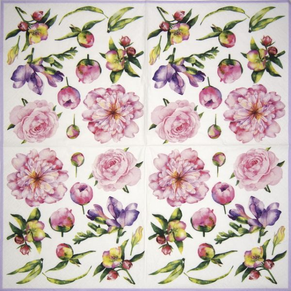 Paper Napkin - Pivoine et Freesia