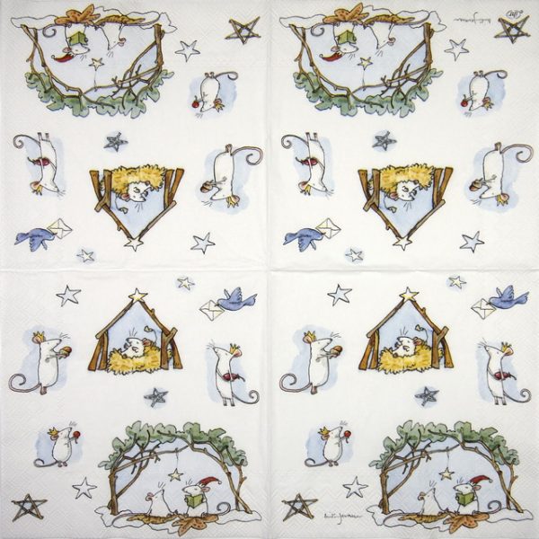 Lunch Napkins (20) - Anita Jeram:  Mouse Crib