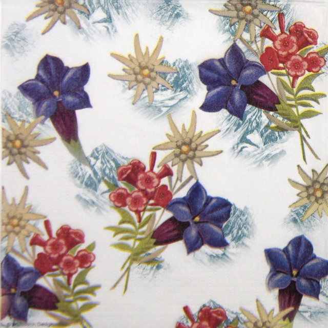 Lunch Napkins (20) - Breitbach Design: Alpine Flowers