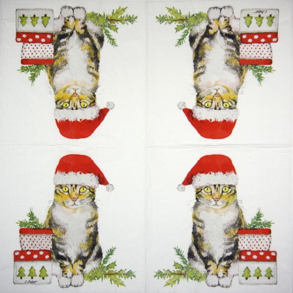Paper Napkin - Carola Pabst: Christmas Kitty