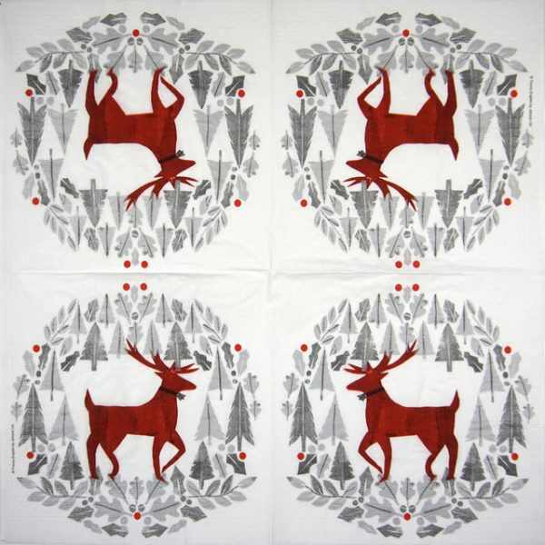 Paper Napkin - Tracey English: Silver Deer