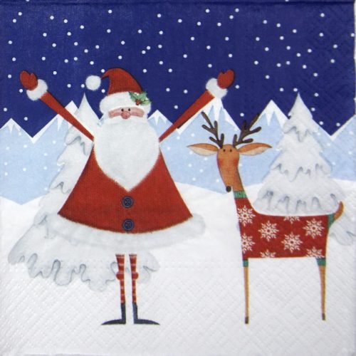 Paper Napkin - Santa with Deer