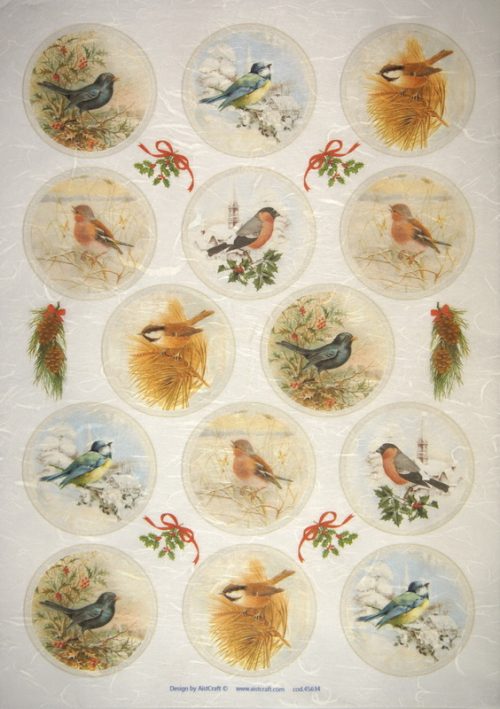 Rice Paper -  Winter Birds