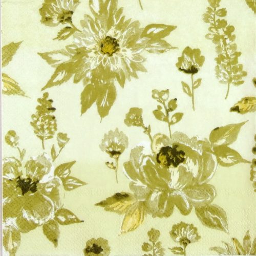 Paper Napkin - Lauren Flower Gold