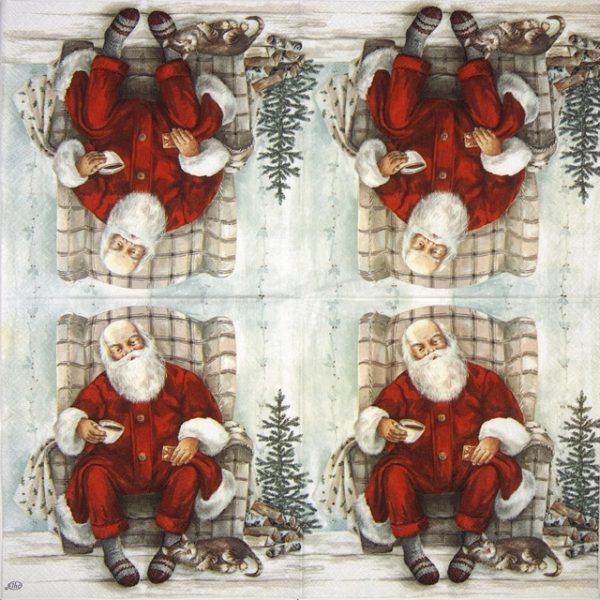 Paper Napkin - Santa 's Coffee Break - Image 2