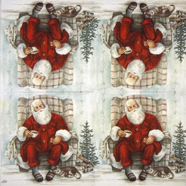 Lunch Napkins (20) - Santa 's Coffee Break