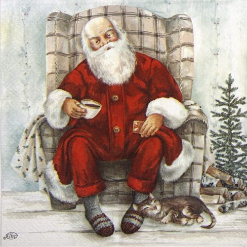 Lunch Napkins (20) - Santa 's Coffee Break